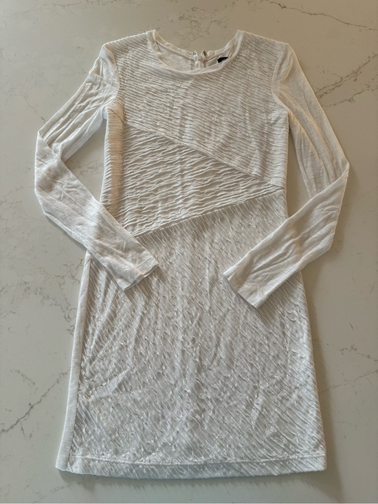 Torn by Ronny Kobo Dresses & Skirts - Torn by Ronny Kobo White Long-Sleeve Textured Shift Dress